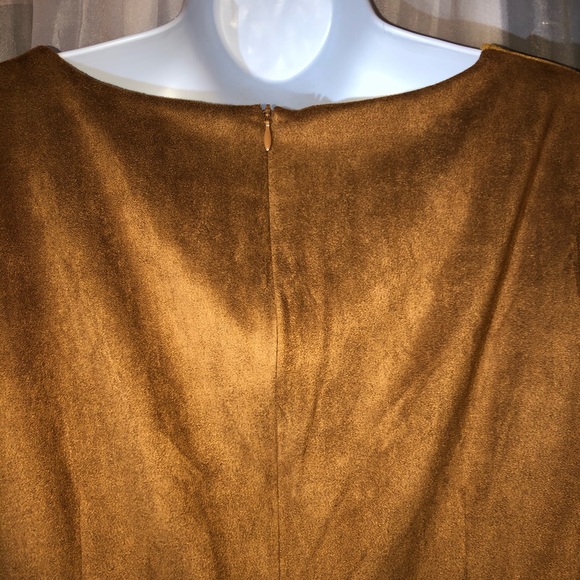 NWT Julie Brown Color Block Suede Dress - Picture 6 of 8